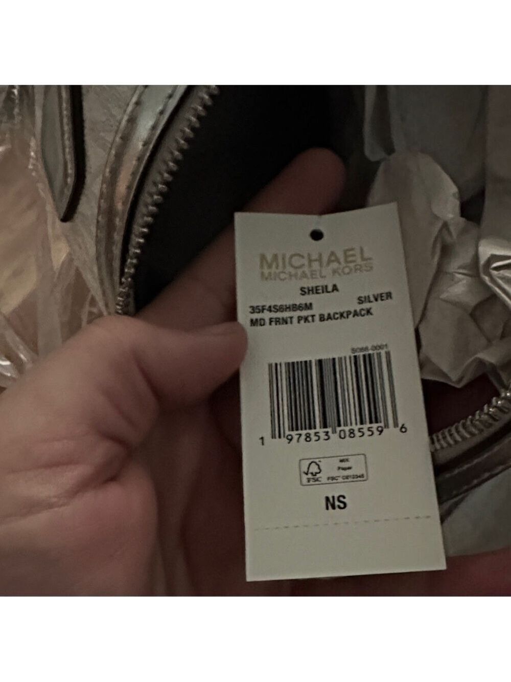 Michael Kors White Monogram Backpack Dome-Shaped Design NWT ( No Box ) Sheila - Picture 17 of 17